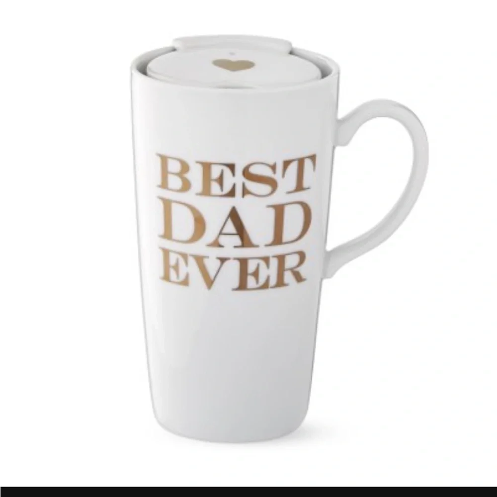 William Sonoma Best Day Ever Talk Ceramic Mug with Lid